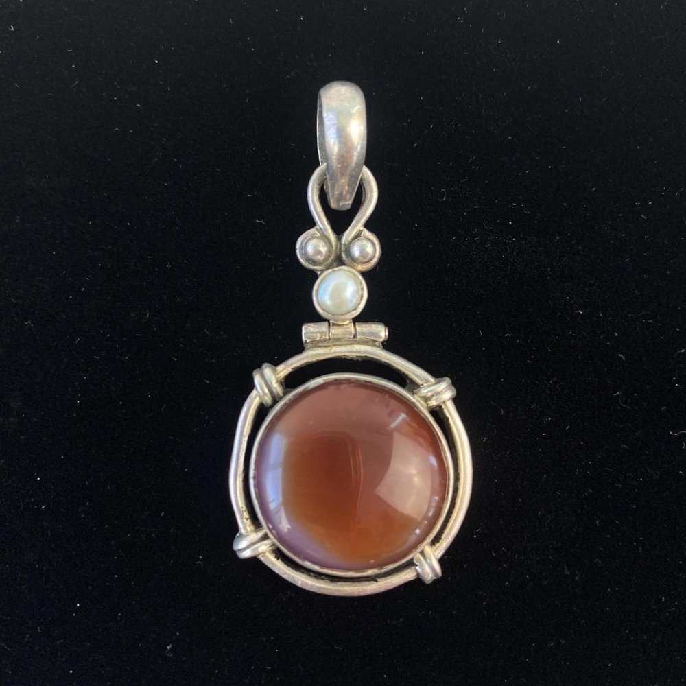 Agate 925 Silver Statement Pendant - image 1